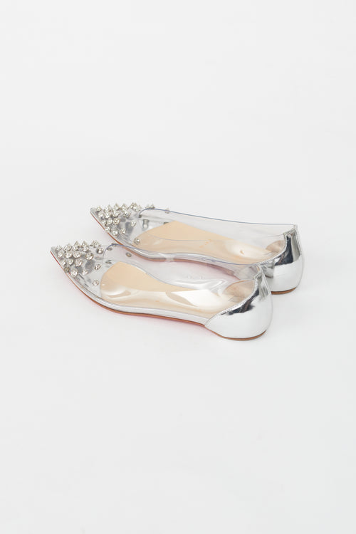 Clear 
Silver PVC Ballet Flat Christian Louboutin