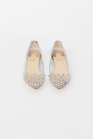 Clear 
Silver PVC Ballet Flat Christian Louboutin