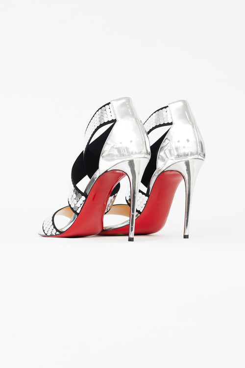 Christian Louboutin Silver Sequin Xili Heel