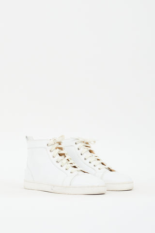 Christian Louboutin White Leather High Top Sneaker