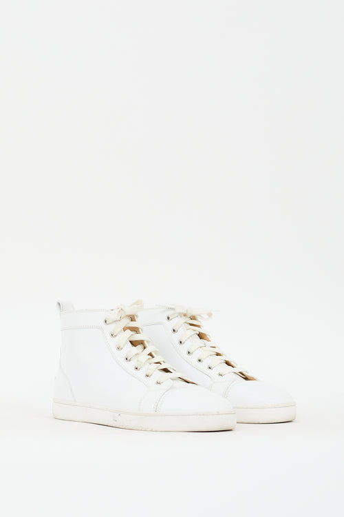 Christian Louboutin White Leather High Top Sneaker