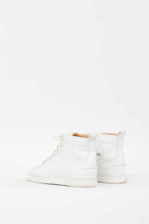 Christian Louboutin White Leather High Top Sneaker