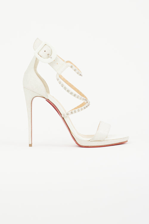 Christian Louboutin White Chocha Lux 120mm Studded Pump