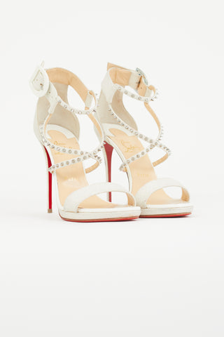 Christian Louboutin White Chocha Lux 120mm Studded Pump