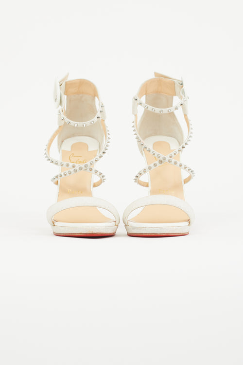 Christian Louboutin White Chocha Lux 120mm Studded Pump