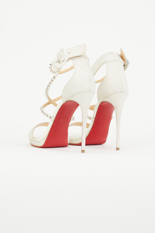 Christian Louboutin White Chocha Lux 120mm Studded Pump