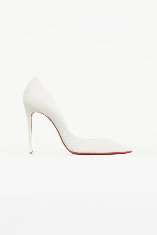 Christian Louboutin White Embossed Leather Iriza 100 D
Orsay Pump