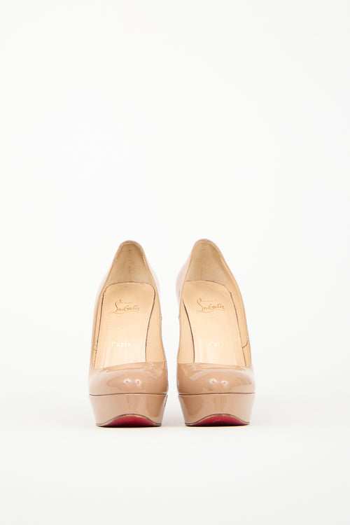 Christian Louboutin Beige Patent Bianca Platform Pump