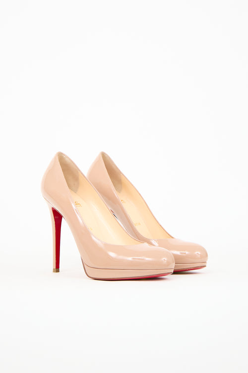 Christian Louboutin Beige Patent New Simple Pump