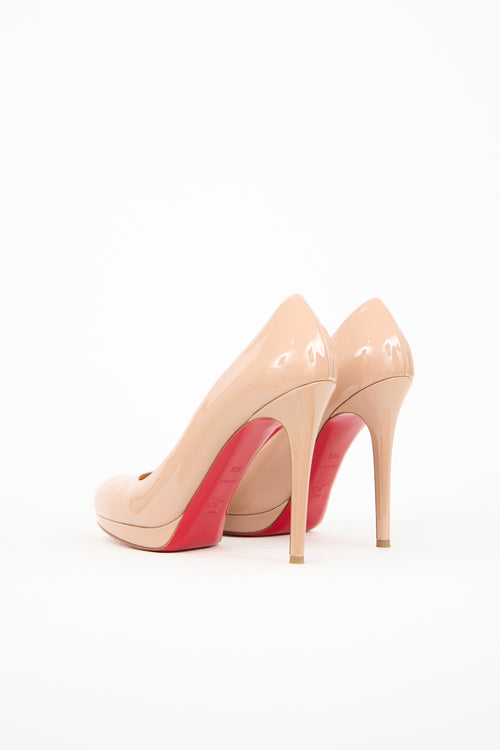 Christian Louboutin Beige Patent New Simple Pump