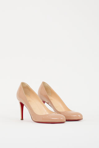 Christian Louboutin Beige Patent Leather Simple Pump