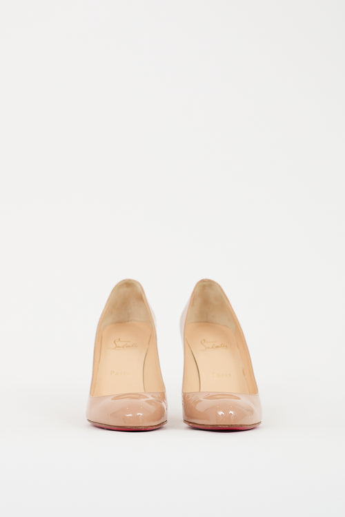 Christian Louboutin Beige Patent Leather Simple Pump