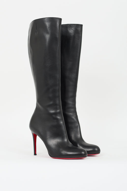 Christian Louboutin Black Leather Pumppie Botta Boot