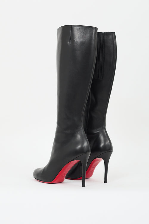 Christian Louboutin Black Leather Pumppie Botta Boot