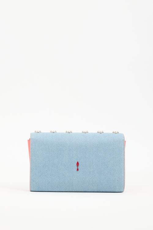 Christian Louboutin Light Wash Denim Paloma Studded Bag