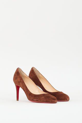 Christian Louboutin Brown Suede Simple Pump