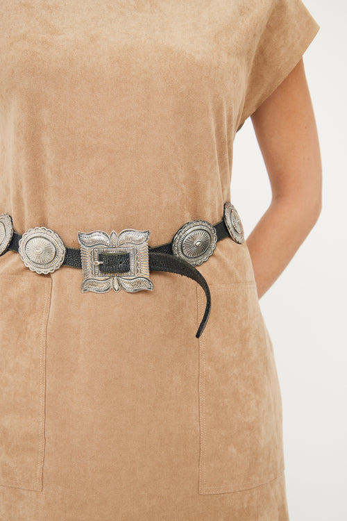 VSP Archive Silver 
Black Concho Western Belt