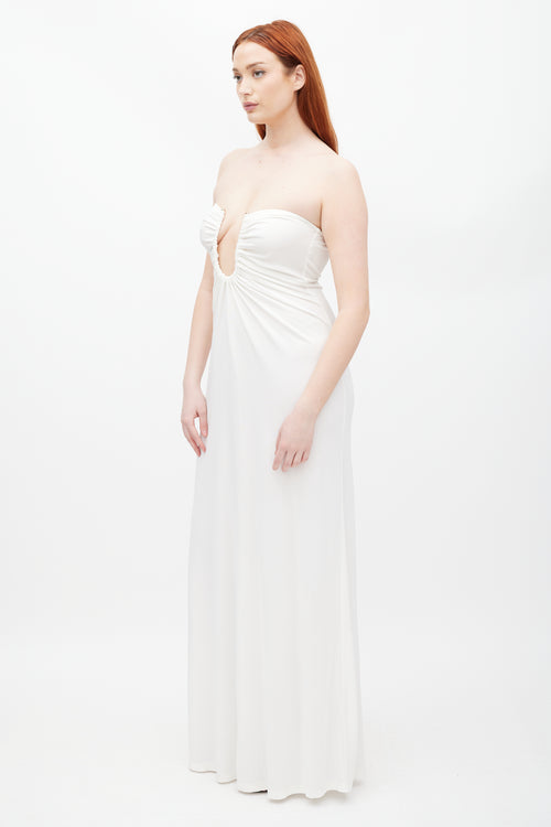 Christopher Esber White 
Silver Gathered Dress