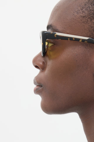 Christopher Esber Yellow 
Brown Dillon Tapered Sunglasses