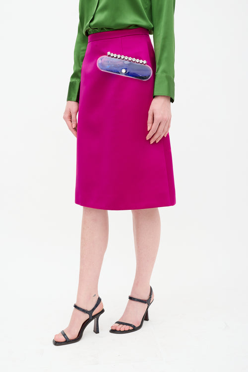 Christopher Kane Fuchsia Crystal Gel A-Line Skirt