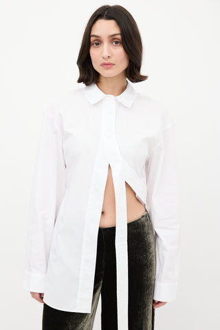 Christopher Esber White Slant Placket Button Up Shirt