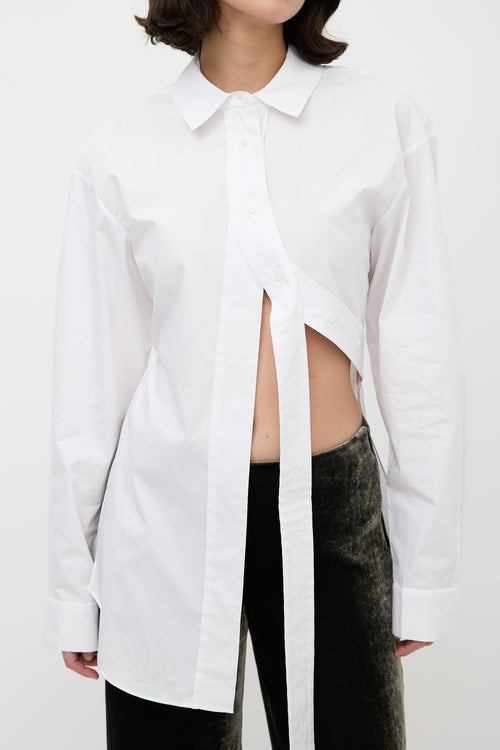 Christopher Esber White Slant Placket Button Up Shirt