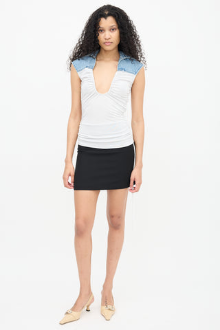 Christopher Esber White Maverick Denim Bodice Shirt