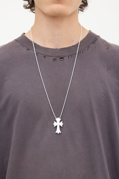 Chrome Hearts 2019 White Silicone Cross Necklace