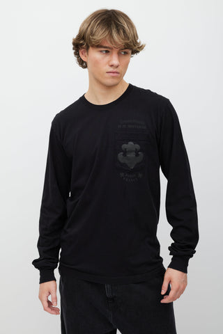 Chrome Hearts Black Printed One Pocket Long Sleeve Top