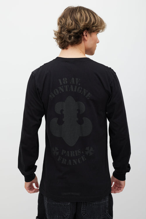 Chrome Hearts Black Printed One Pocket Long Sleeve Top