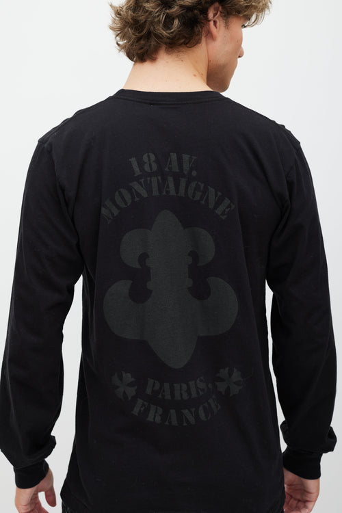 Chrome Hearts Black Printed One Pocket Long Sleeve Top