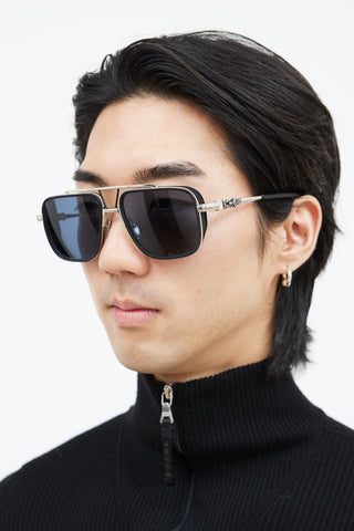 Chrome Hearts Black 
Silver Pushin Rod II Sunglasses