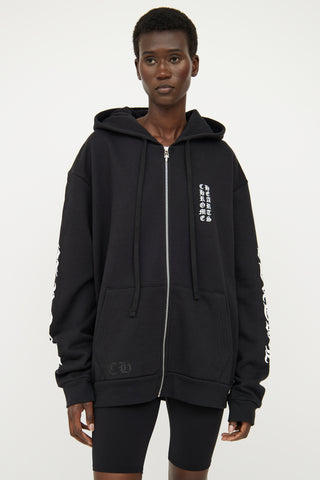 Chrome Hearts Black Zip Graphic Hoodie