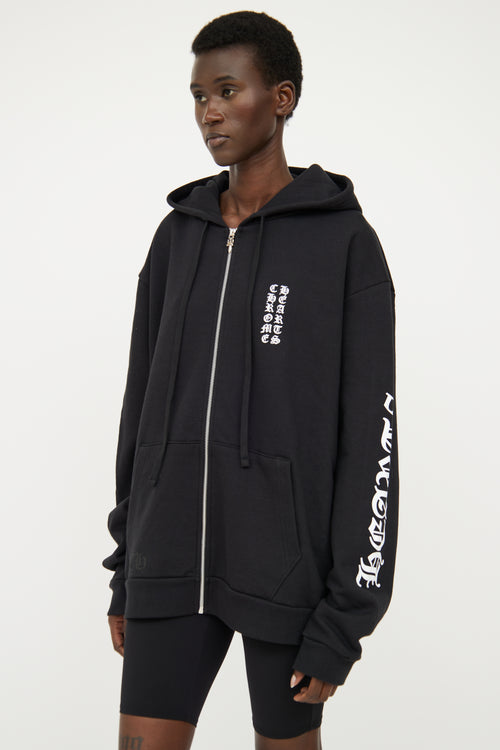 Chrome Hearts Black Zip Graphic Hoodie