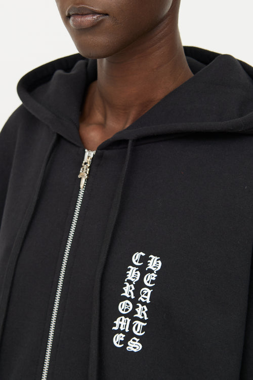 Chrome Hearts Black Zip Graphic Hoodie