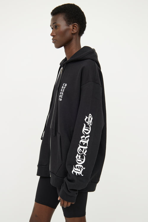 Chrome Hearts Black Zip Graphic Hoodie