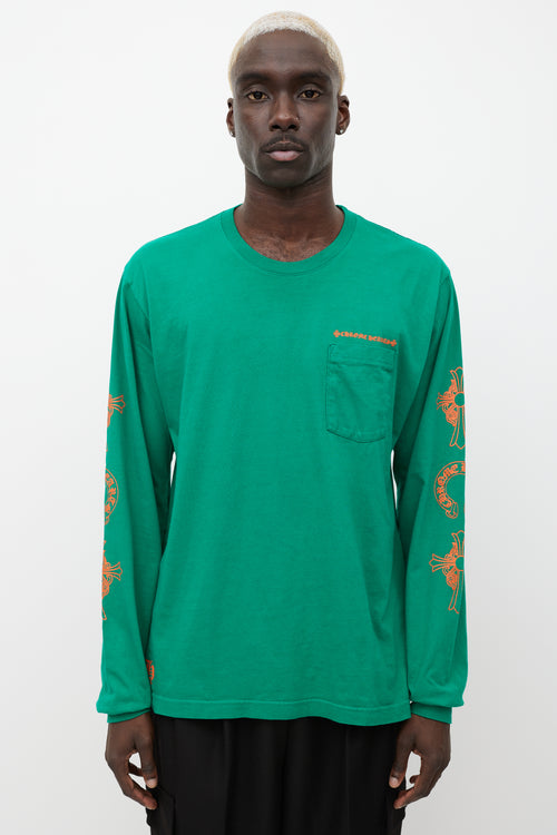 Chrome Hearts Green 
Orange Long Sleeve T-Shirt