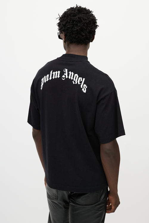 Palm Angels Black 
Multicolour Teddy Logo T-Shirt