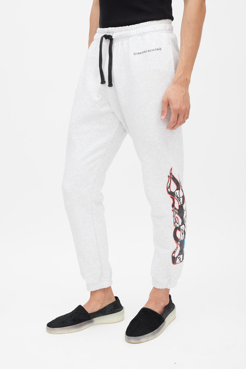 Chrome Hearts X Matty Boy Flame Grey 
Multicolour Flame Sweatpants