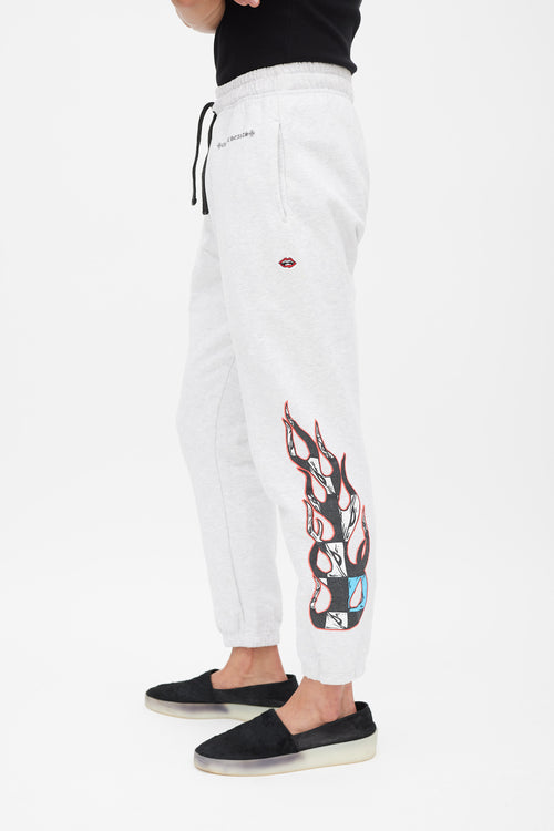 Chrome Hearts X Matty Boy Flame Grey 
Multicolour Flame Sweatpants