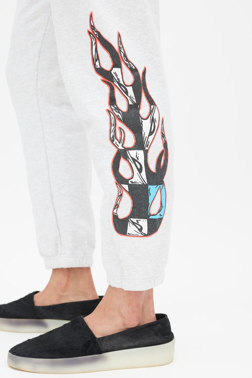 Chrome Hearts X Matty Boy Flame Grey 
Multicolour Flame Sweatpants