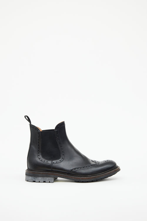 Leather Brogue Chelsea Boot