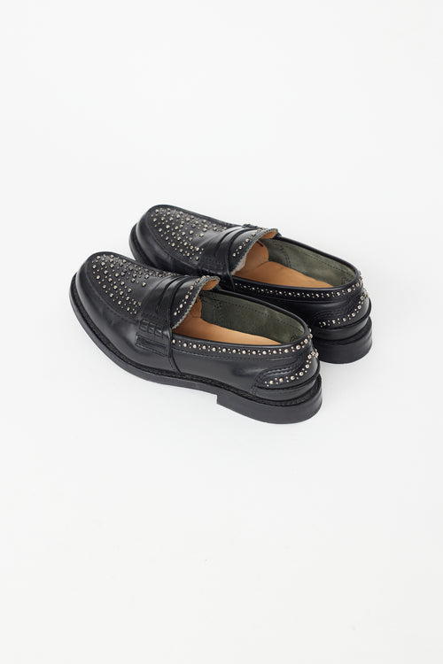 Church
s Black Leather Gunmetal Studded Loafer