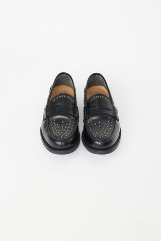 Church
s Black Leather Gunmetal Studded Loafer