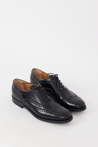 Church
s Black Leather Rounded Toe Brogue