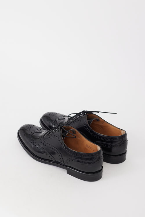 Church
s Black Leather Rounded Toe Brogue