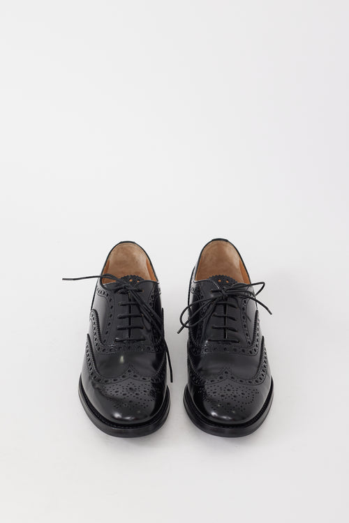 Church
s Black Leather Rounded Toe Brogue