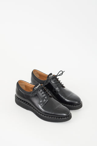 Church
s Black Leather Studded Platform Derby