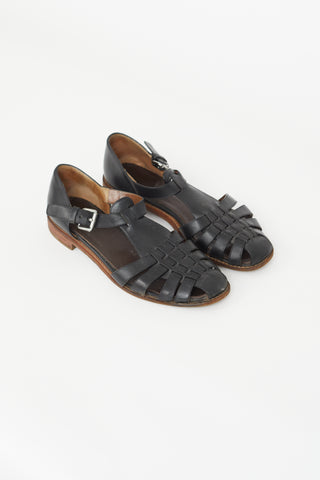 Church
s Black Leather Kelsey Woven Sandal