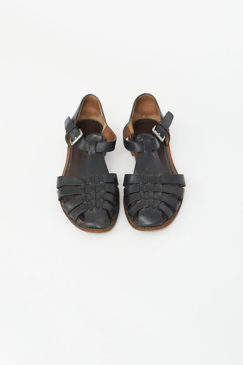 Church
s Black Leather Kelsey Woven Sandal